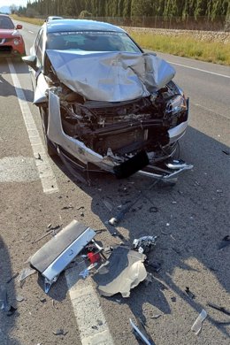 Así ha quedado uno de los vehículos afectados en el accidente en Alcúdia.