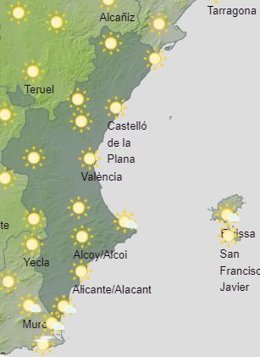 Predicción de Aemet para la Comunitat Valenciana