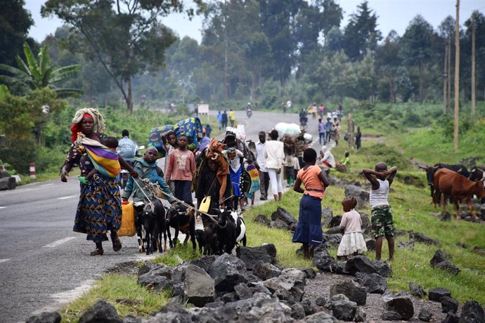 Archivo - Población desplazada en el este de República Democrática del Congo