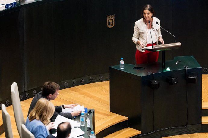 Archivo - La portavoz del Grupo Municipal Socialista en el Ayuntamiento de Madrid, Reyes Maroto, interviene durante el Pleno del Ayuntamiento