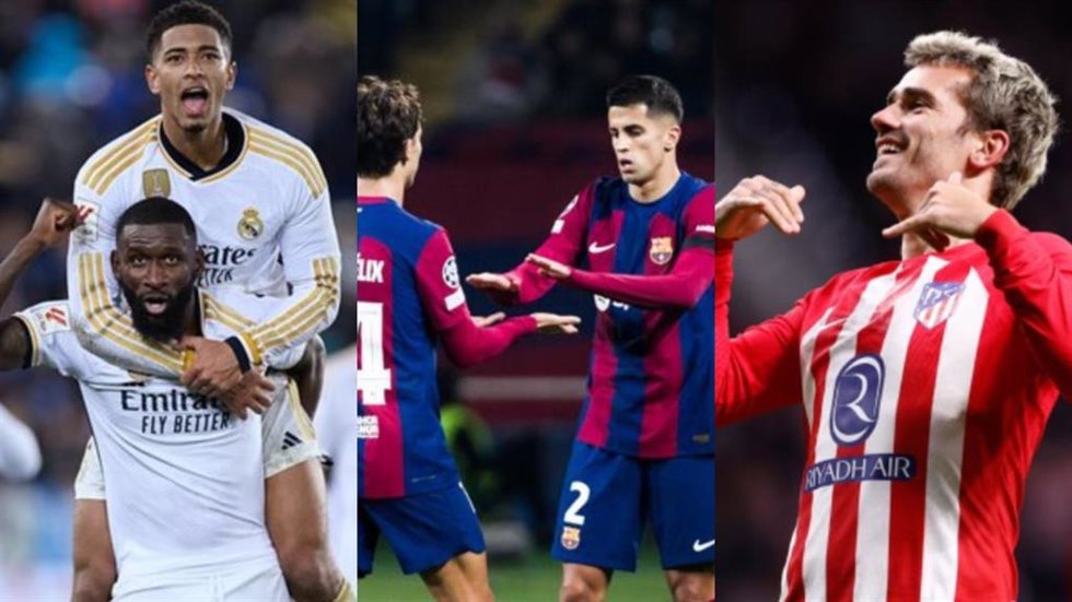 Jude Bellingham y Antonio Rüdiger (Real Madrid); Joao Félix y Joao Cancelo ( FC Barcelona); y Antoine Griezmann (Atlético de Madrid).
