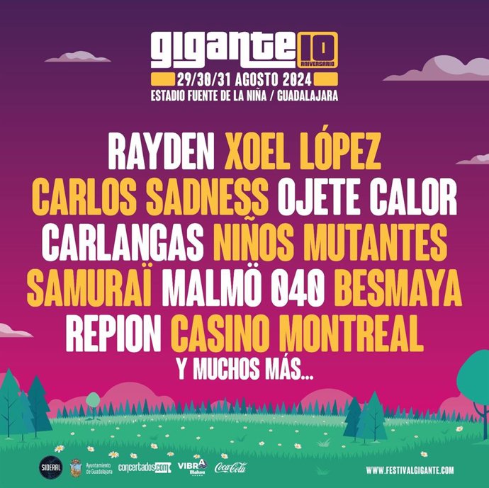 Cartel de avance del X Festival Gigante en Guadalajara.