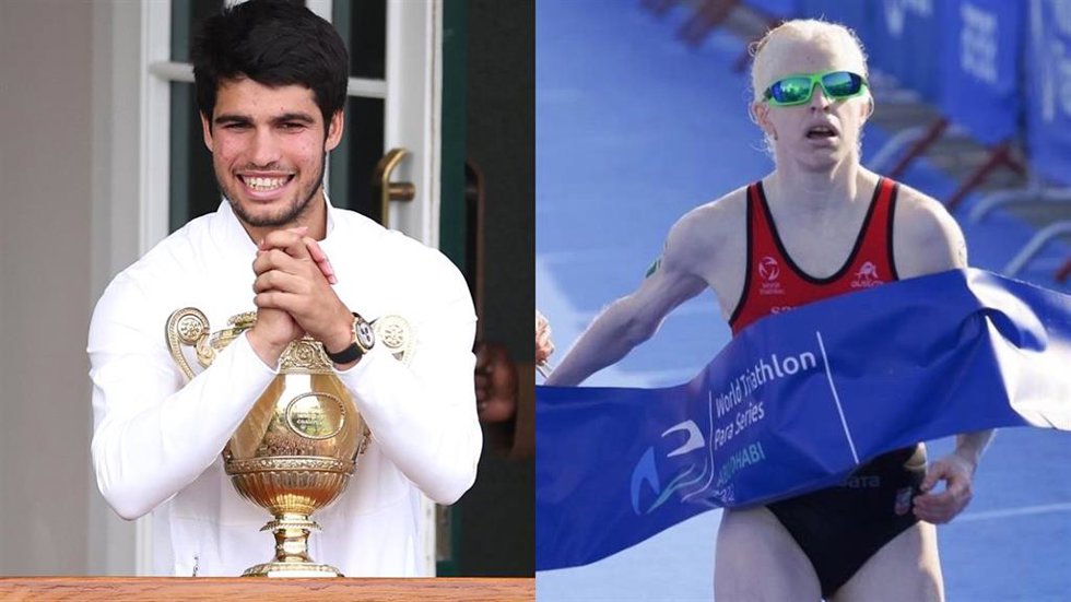 El tenista español Carlos Alcaraz y la paratriatleta Susana Rodríguez.