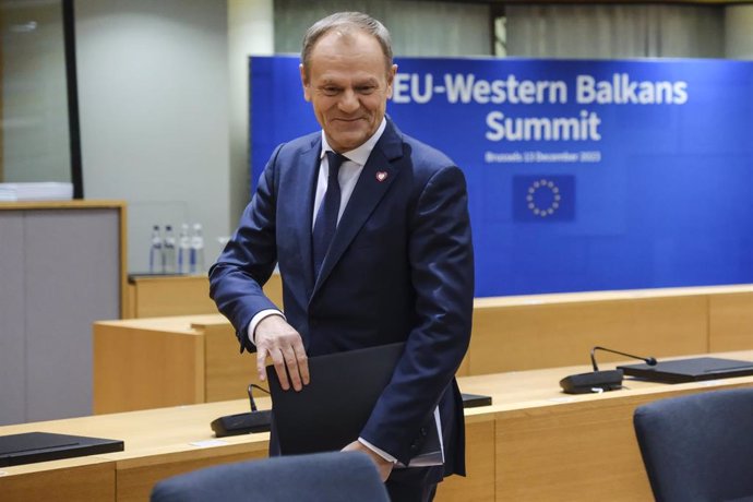 El primer ministro polaco, Donald Tusk, en Bruselas