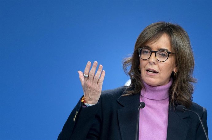 La vicesecretaria de Organización Territorial del PP, Carmen Fúnez, durante una rueda de prensa posterior a la reunión del Comité de Dirección del Partido Popular, en la sede nacional del PP, a 27 de diciembre de 2023, en Madrid (España). Durante la rue