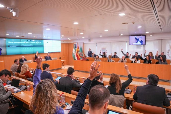 Pleno de la Diputación de Sevilla en el que se aprueba el presupuesto de 2024.