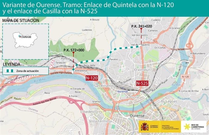 Transportes aprueba provisionalmente el proyecto de construcción del segundo tramo de la variante de Ourense