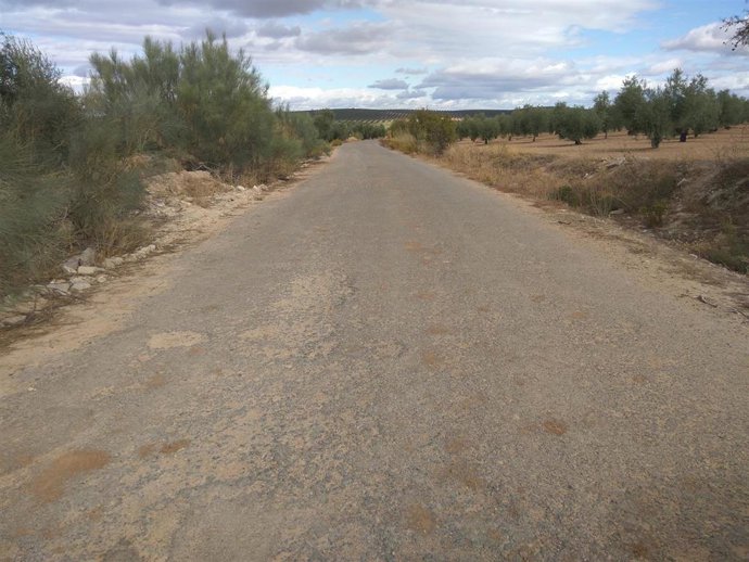 Vista del camino que comunica la pedanía antequerana de Cartaojal con el municipio de Cuevas Bajas.