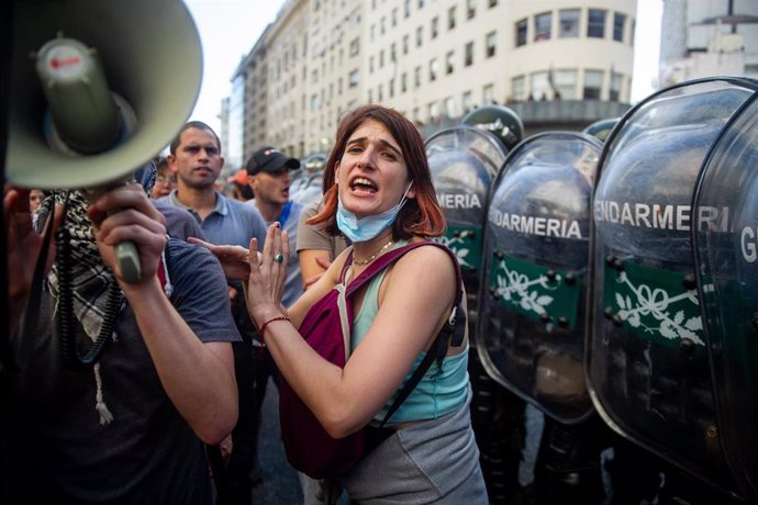 Protesta en Buenos Aires contra el Gobierno de Javier Milei.