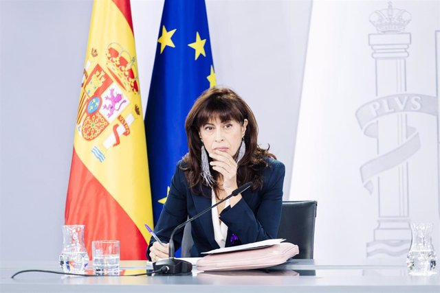 La ministra de Igualdad, Ana Redondo, en el Patio Herreriano. 