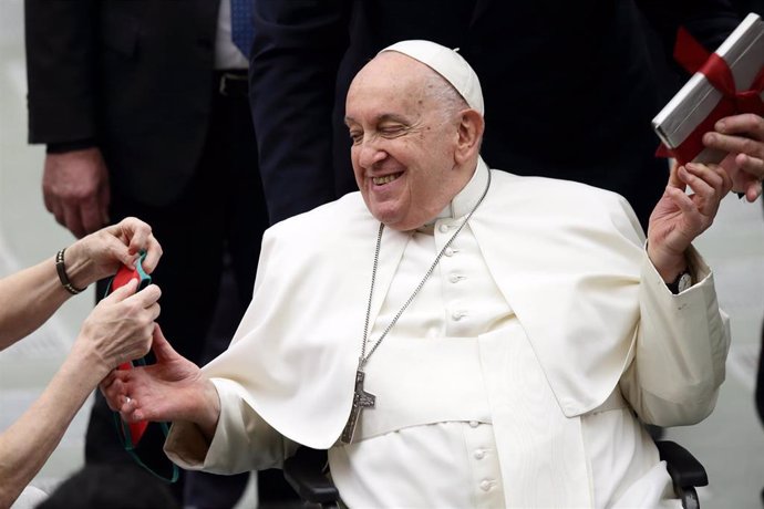 29 November 2023, Vatican: Pope Francis attends his Wednesday General Audience at the Vatican. 
