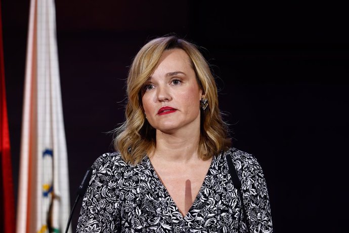 Pilar Alegria, Minister Spokesperson and Minister of Education, Vocational Training and Sport, attends during the XVIII Gala of the Spanish Olympic Committee to recognize the twenty most successful individual athletes and national teams of 2023 celebrated