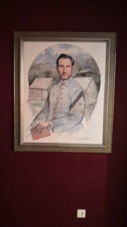 Retrato del capitán médico aragonés y Nobel en Medicina en 1908, Santiago Ramón y Cajal, con motivo de su 150 aniversario de la incorporación al Ejército, realizado por Francesc Santana