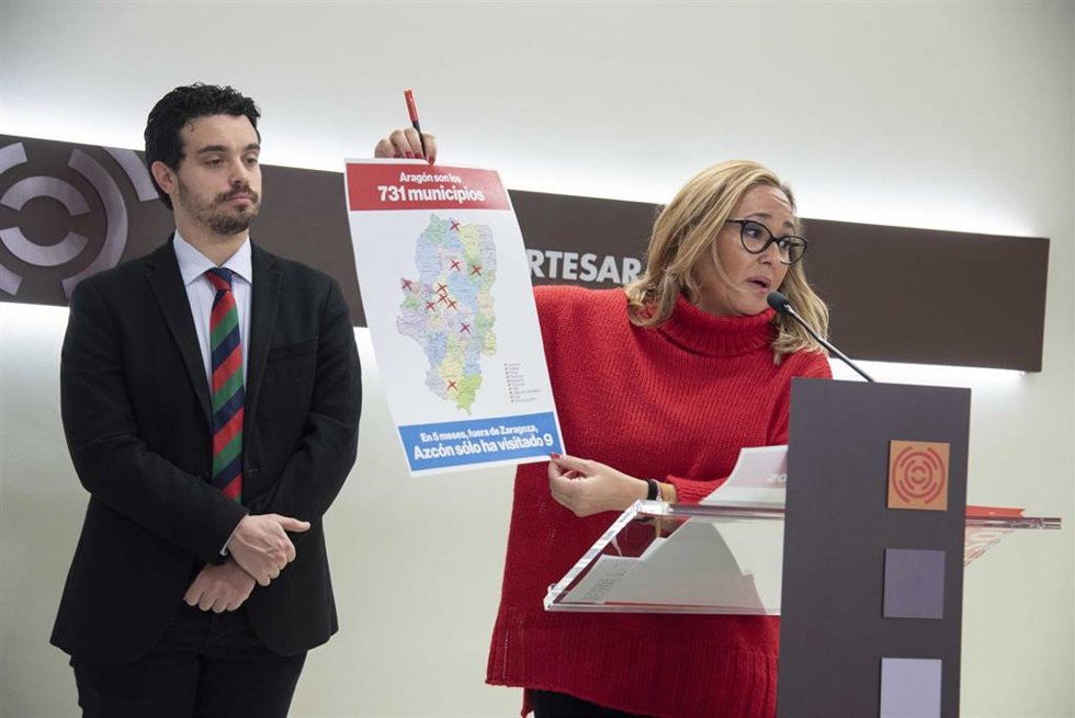 La portavoz socialista en las Cortes de Aragón, Mayte Pérez,