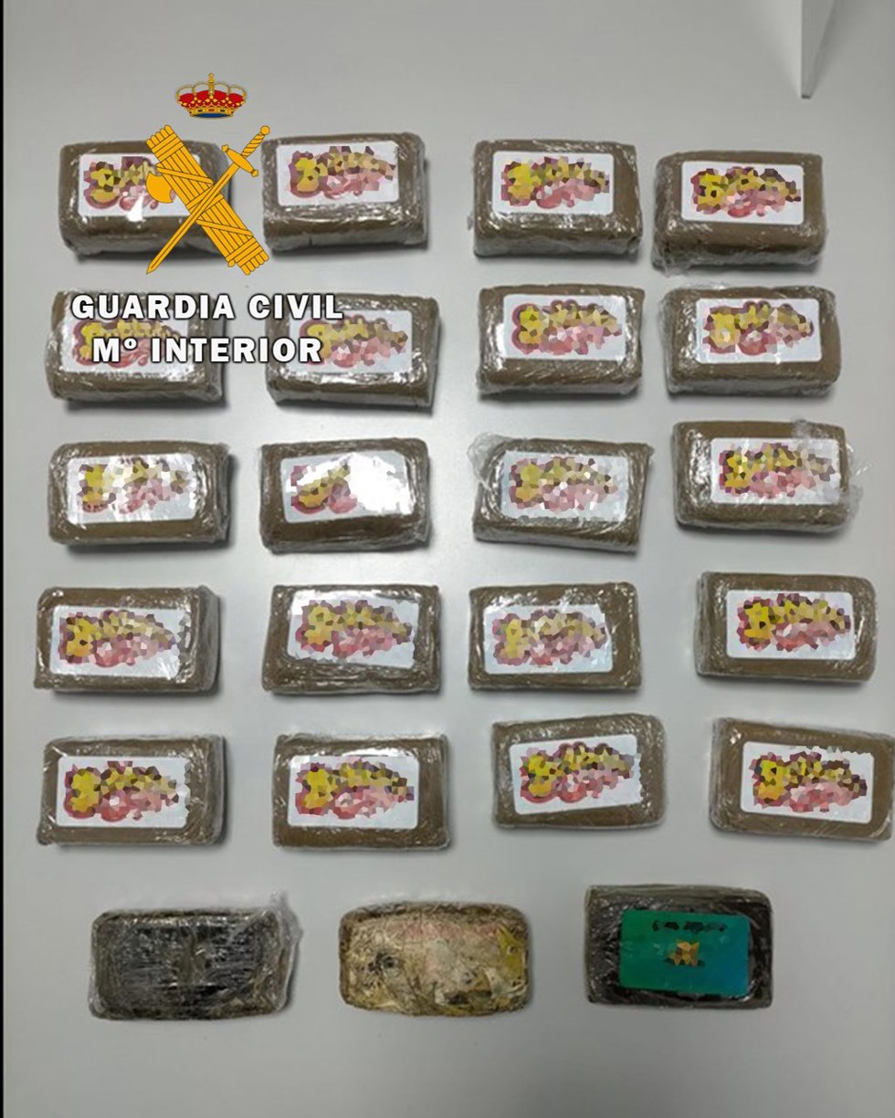 Pastillas de hachís intervenidas.