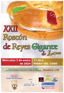 Cartel del evento de Roscón de Reyes Gigante de Lucena.