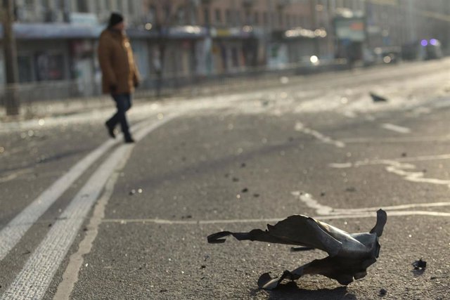 Kiev, Ucrania, tras un ataque con drones rusos.