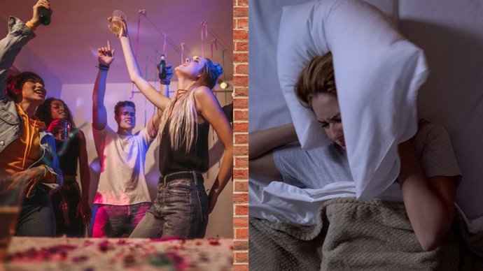 Montaje para visibilizar el ocio nocturno en una vivienda particular y el derecho al descanso.