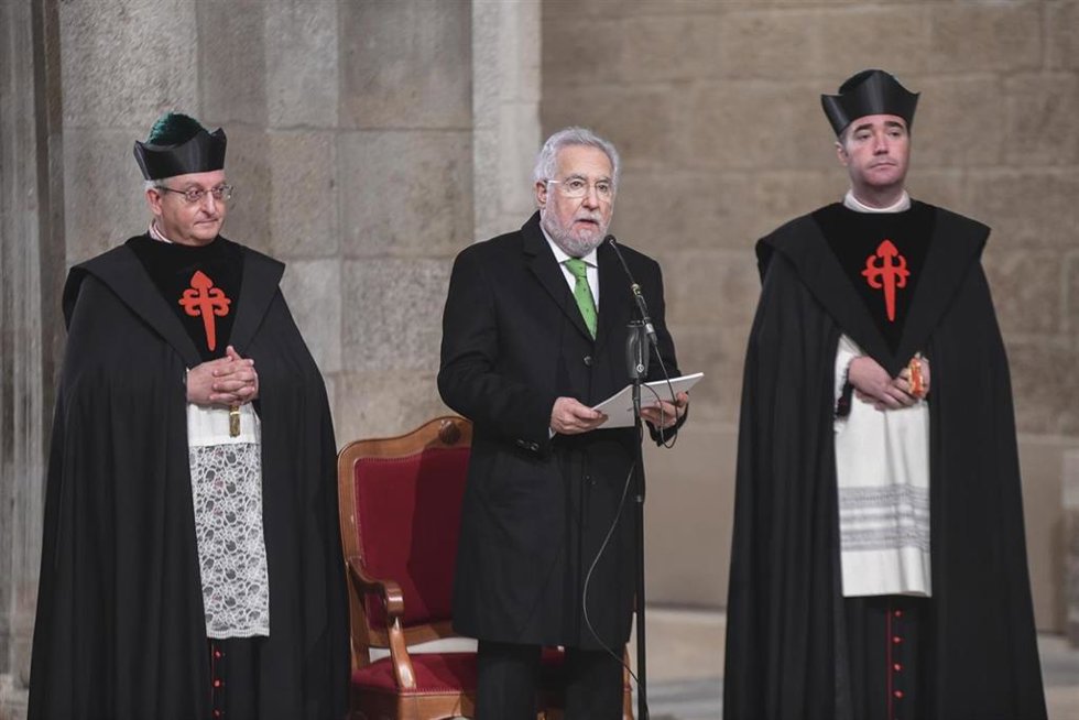 El presidente del Parlamento de Galicia, Miguel Ángel Santalices, que ejerce como delegado regio en los actos de Traslación del Apóstol Santiago.