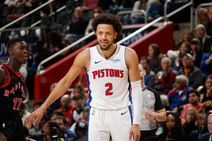 El jugador de los Detroit Pistons Cade Cunningham en un partido contra Toronto Raptors en la NBA