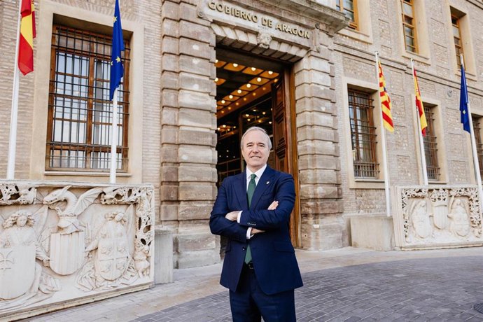 El presidente del Gobierno de Aragón, Jorge Azcón, en su primer discurso de fin de año.