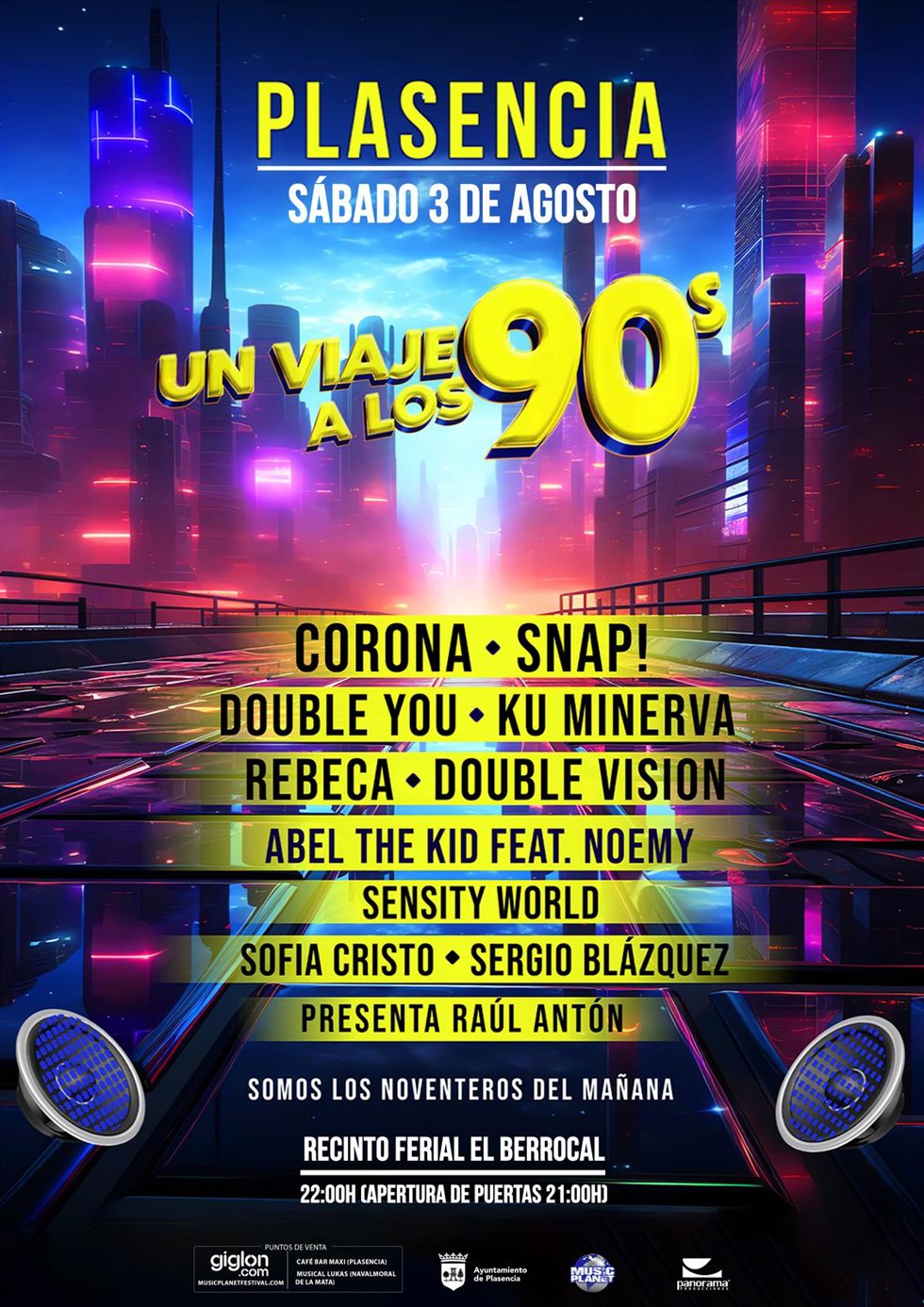 Cartel del festival de música de los 90 en Plasencia