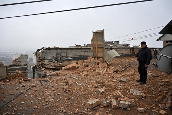 Imagen de archivo de ataques de dron en Kiev 