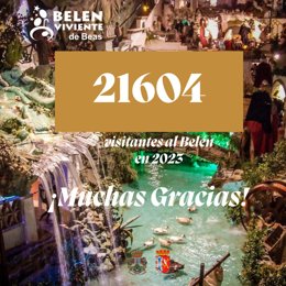 El Belén Viviente de Beas (Huelva) roza las 22.000 visitas.