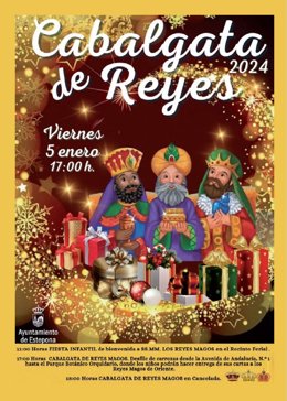 Cartel de la cabalgata de los Reyes Magos en Estepona