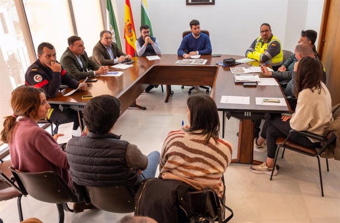 Junta de seguridad en Higuera de la Sierra (Huelva) para los preparativos de la Cabalgata de Reyes Magos.