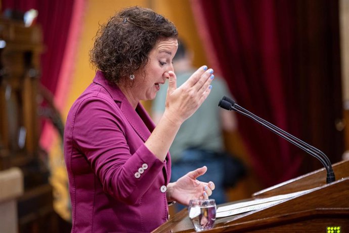 Imagen de archivo - La portavoz del PSC en el Parlament, Alicia Romero, interviene en el Parlament.