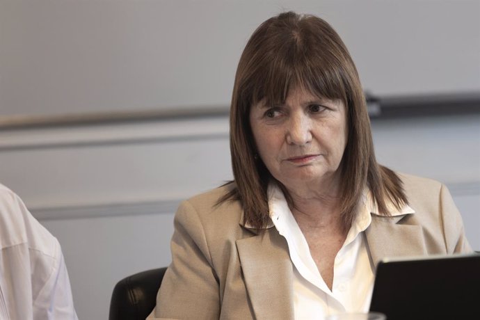 December 28, 2023, Buenos Aires, Buenos Aires, Argentina: The current Minister of Security of the Nation, Patricia Bullrich, received Felix Diaz of the Qom community of the Province of Formosa, who momentarily lifted the camp that was for more than 3 year