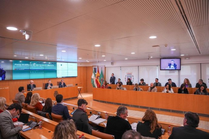 Sesión plenaria celebrada en la Diputación de Sevilla.