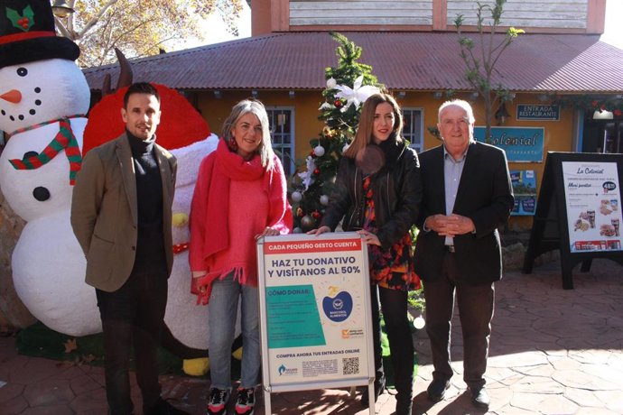 Presentación de la campaña navideña 'Alimenta una vida mejor' de Bancosol, en la que las personas interesadas pueden participar con sus donaciones y obtener descuentos para los parques de Selwo Costa del Sol en Benalmádena y Estepona.