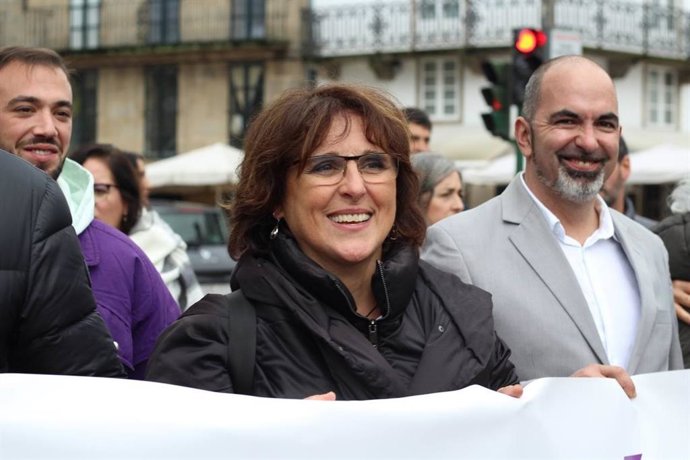 Isabel Faraldo (Podemos) en una manifestación.