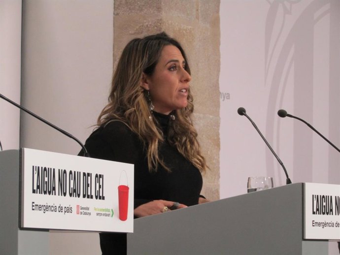 La portaveu del Govern, Patrícia Plaja, en una roda de premsa en el Palau de la Generalitat després de la reunió del Consell Executiu