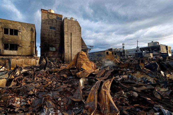 Daños materiales en la ciudad de Wajima, en la prefectura de Ishikawa, tras el terremoto de magnitud 7,6 en la escala abierta de Richter registrado el 1 de enero en el oeste de Japón