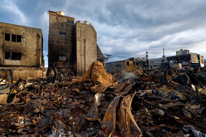 Daños materiales en la ciudad de Wajima, en la prefectura de Ishikawa, tras el terremoto de magnitud 7,6 en la escala abierta de Richter registrado el 1 de enero en el oeste de Japón