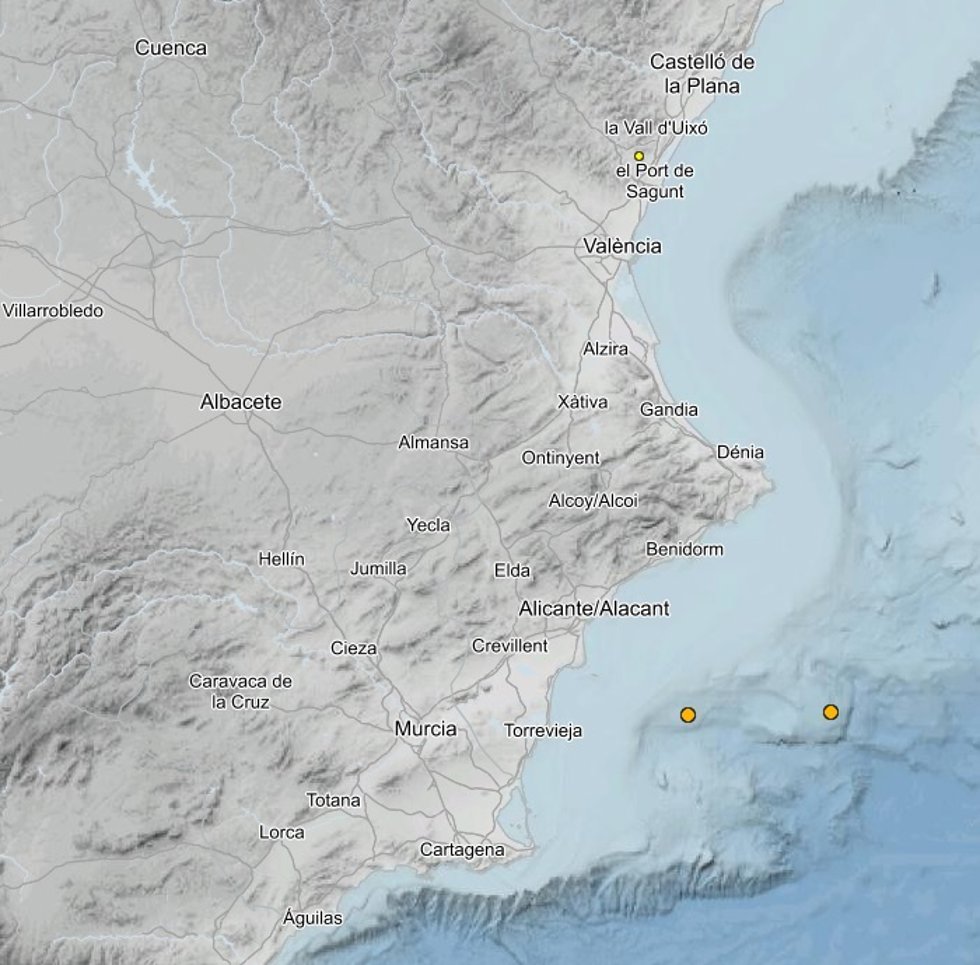 La costa de Cartagena (Murcia) registra dos seísmos de 2,4 y 2,5 grados en la escala de Richter