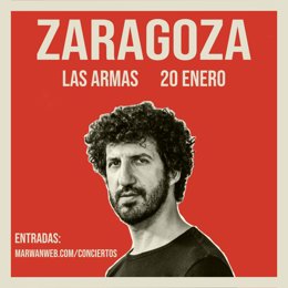 El cantautor Marwán actuará en el CMA Las Armas de Zaragoza el 20 de enero de 2024.