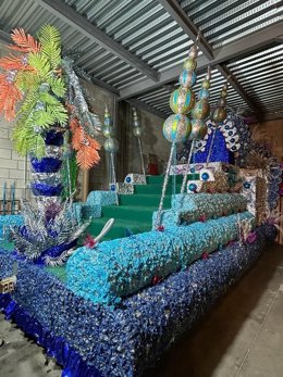 Detalle de una de las carrozas de la Cabalgata de Reyes Magos.