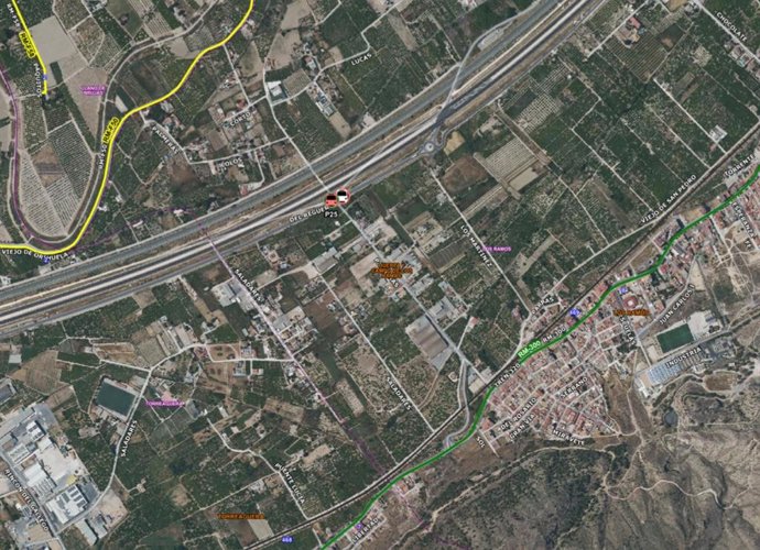 Mapa que refleja el lugar del accidente