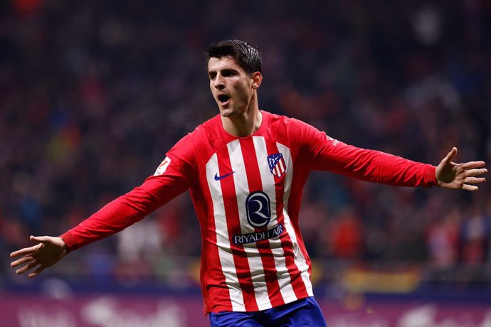 Alvaro Morata of Atletico de Madrid celebrates a goal during the Spanish League, LaLiga EA Sports, football match played between Atletico de Madrid and Getafe CF at Civitas Metropolitano stadium on December 19, 2023, in Madrid, Spain.