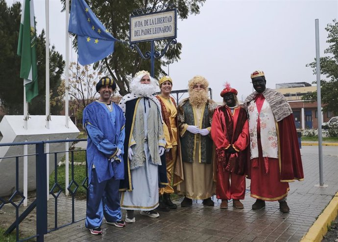 Visita de los Reyes Magos al centro penitenciario Sevilla I, una actividad impulsada por la Fundación la Caixa.