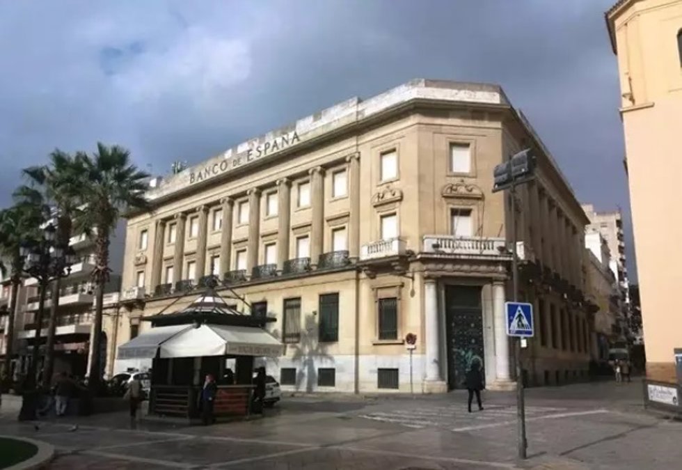 Archivo - Edicidio del antiguo Banco de España en Huelva.