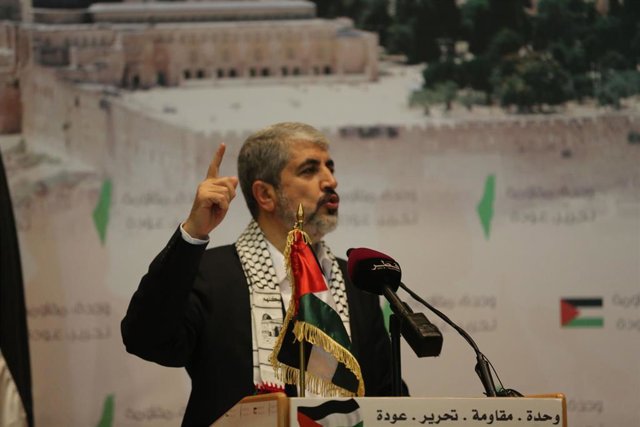 Archivo - Jaled Meshal, antiguo líder del brazo político del Movimiento de Resistencia Islámica (Hamás) en un acto en 2013 (archivo)