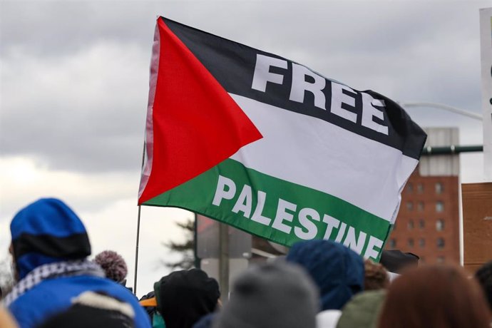 Manifestación en apoyo a la población palestina en Estados Unidos