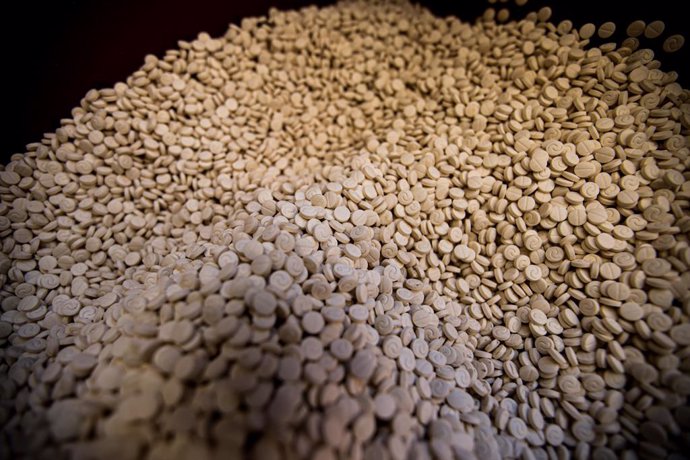 Archivo - Italy, Salerno - July 1, 2020.IItalian police - Guardia di Finanza - have seized a world record 14-tonne of amphetamines made by the Islamic State group in Syria. The drug is one billion Euro worth and is in form of 84 million Captagon tablets