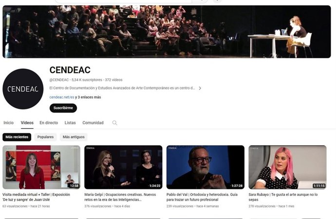 Imagen del canal del Cendeac en Youtube.