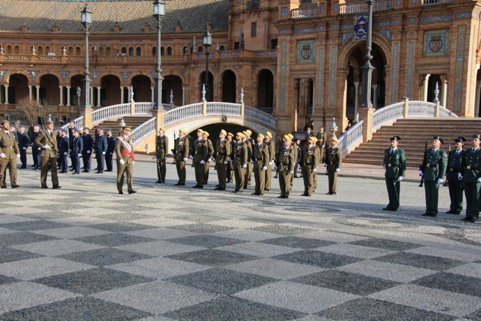 Instantánea del acto de la Pascua Militar 2024 celebrado en la Capitanía General de Sevilla.